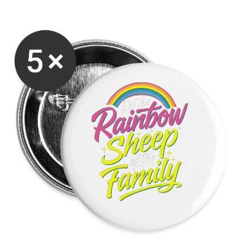 I'm The Rainbow Sheep Of The Family 11 - Buttons groß 56 mm (5er Pack) - Weiß - Vorne