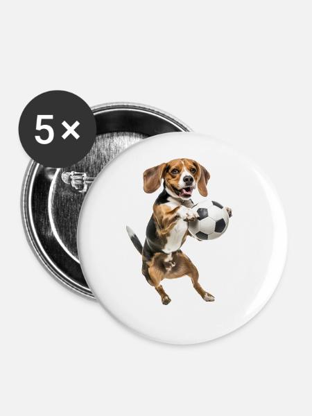 Beagle - Buttons groß 56 mm (5er Pack) - Weiß