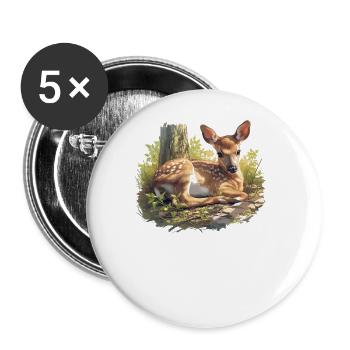 Deer Deer - Buttons large 2.2''/56 mm (5-pack) - white - Front