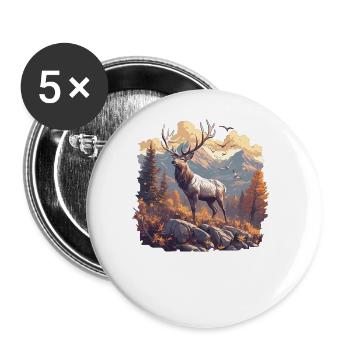 Deer Deer - Buttons large 2.2''/56 mm (5-pack) - white - Front