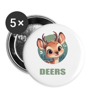 Deer Deer - Buttons large 2.2''/56 mm (5-pack) - white - Front