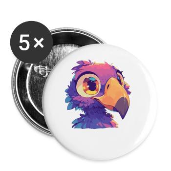 Dodos Dodo - Buttons large 2.2''/56 mm (5-pack) - white - Front