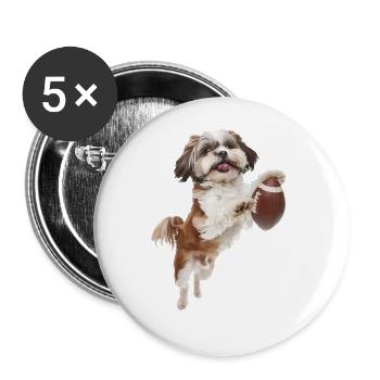 Shih Tzu - Buttons large 2.2''/56 mm (5-pack) - white - Front