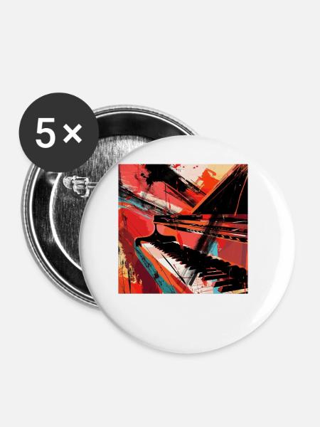Klavier - Buttons groß 56 mm (5er Pack) - Weiß