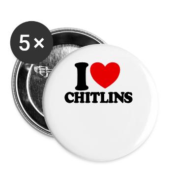 Ich liebe Chitlins Chitterlings Lustiges Erntedank - Buttons groß 56 mm (5er Pack) - Weiß - Vorne