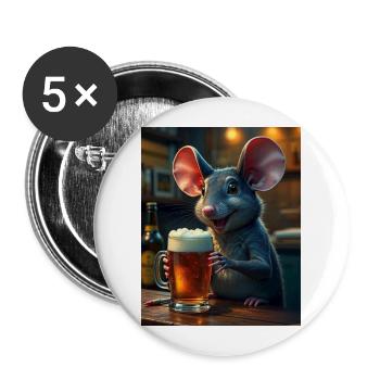 Didimaus69 - Buttons groß 56 mm (5er Pack) - Weiß - Vorne
