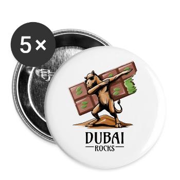 Dbuffering dromadaire et ambiance de Dubaï - Lot de 5 grands badges (56 mm) - blanc - Devant