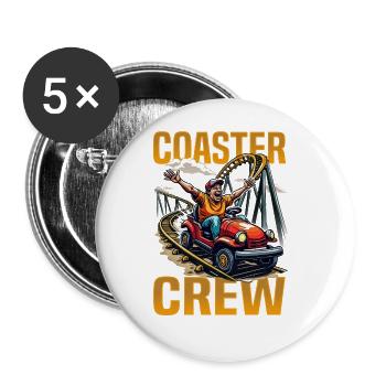 Vintage Rollercoaster Crew I Family Roller Coaster - Buttons large 2.2''/56 mm (5-pack) - white - Front