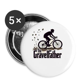 Le GravelFather Gravel Bike Gravel Biker - Lot de 5 grands badges (56 mm) - blanc - Devant