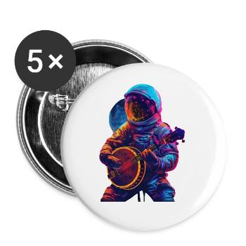 Astronaut Banjo - Buttons large 2.2''/56 mm (5-pack) - white - Front
