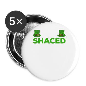 Happy St. Patrick's Day Kleeblätter - Buttons groß 56 mm (5er Pack) - Weiß - Vorne