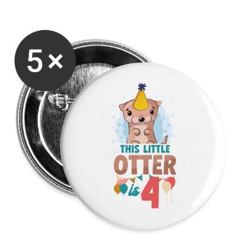 Anniversaire de la loutre Cette petite loutre - Lot de 5 grands badges (56 mm) - blanc - Devant