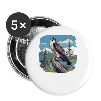 Faucon Faucon - Lot de 5 grands badges (56 mm) - blanc - Devant