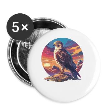 Faucon Faucon - Lot de 5 grands badges (56 mm) - blanc - Devant