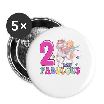 2 And Fabulous - Buttons groß 56 mm (5er Pack) - Weiß - Vorne