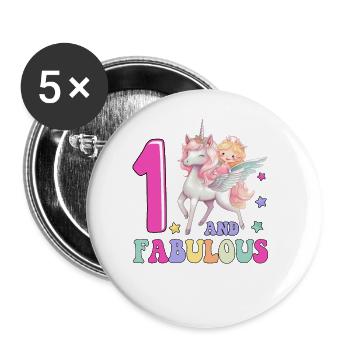 1 And Fabulous - Buttons groß 56 mm (5er Pack) - Weiß - Vorne