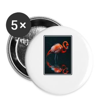 Flamingos Flamingo - Buttons groß 56 mm (5er Pack) - Weiß - Vorne