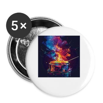 Percussion - Lot de 5 grands badges (56 mm) - blanc - Devant