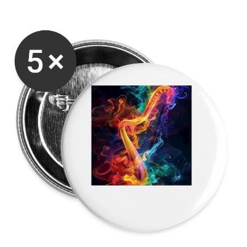 Harfe - Buttons groß 56 mm (5er Pack) - Weiß - Vorne