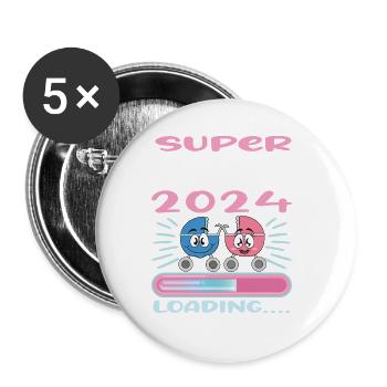 Zia 2024 Loading Tante 2024 - Buttons groß 56 mm (5er Pack) - Weiß - Vorne