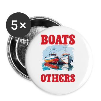 Boats Well With Others - Buttons groß 56 mm (5er Pack) - Weiß - Vorne