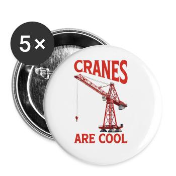 Cranes Are Cool 2 - Buttons groß 56 mm (5er Pack) - Weiß - Vorne