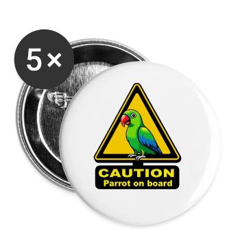 Parrot Owner Parrot Life And Exotic - Buttons large 2.2''/56 mm (5-pack) - white - Front