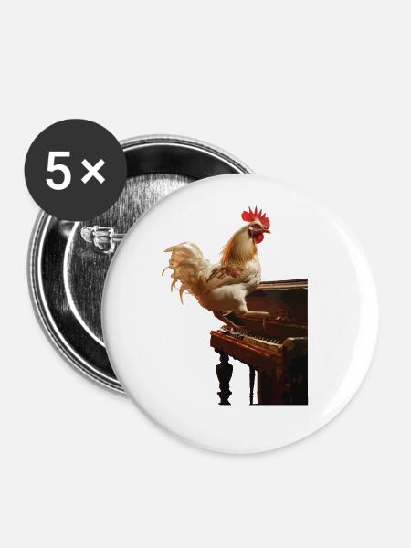 Hahn Klavier - Buttons groß 56 mm (5er Pack) - Weiß