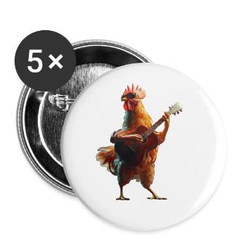 Rooster Ukulele - Buttons large 2.2''/56 mm (5-pack) - white - Front