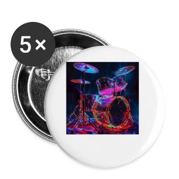 Percussion - Lot de 5 grands badges (56 mm) - blanc - Devant