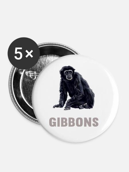 Gibbons Gibbon - Buttons groß 56 mm (5er Pack) - Weiß