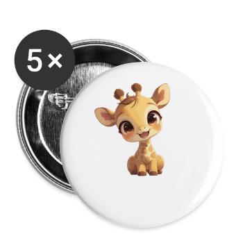 Girafes Girafe - Lot de 5 grands badges (56 mm) - blanc - Devant