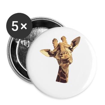 Girafes Girafe - Lot de 5 grands badges (56 mm) - blanc - Devant