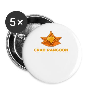Crab Rangoon Asia Food - Buttons groß 56 mm (5er Pack) - Weiß - Vorne