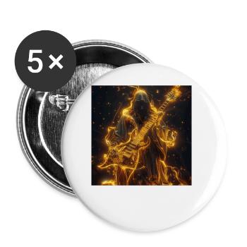Gitarre - Buttons groß 56 mm (5er Pack) - Weiß - Vorne