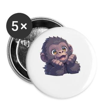 Gorilles Gorilles - Lot de 5 grands badges (56 mm) - blanc - Devant