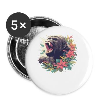Gorilles Gorilles - Lot de 5 grands badges (56 mm) - blanc - Devant