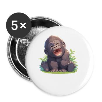 Gorilles Gorilles - Lot de 5 grands badges (56 mm) - blanc - Devant