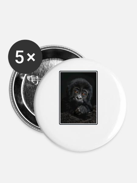 Gorillas Gorilla - Buttons groß 56 mm (5er Pack) - Weiß