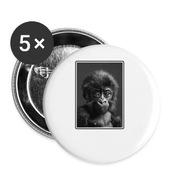 Gorilles Gorilles - Lot de 5 grands badges (56 mm) - blanc - Devant