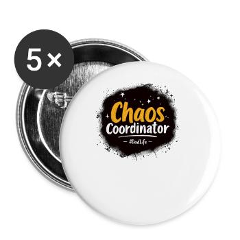 Coordinateur du chaos #DadLife drôle de papa disant - Lot de 5 grands badges (56 mm) - blanc - Devant