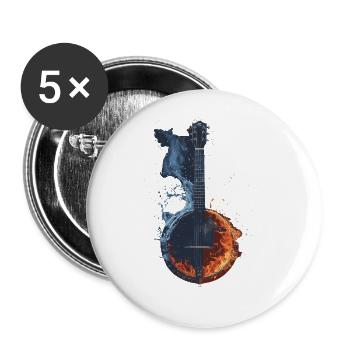 Banjo - Buttons groß 56 mm (5er Pack) - Weiß - Vorne