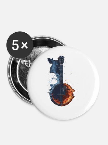 Banjo - Buttons groß 56 mm (5er Pack) - Weiß