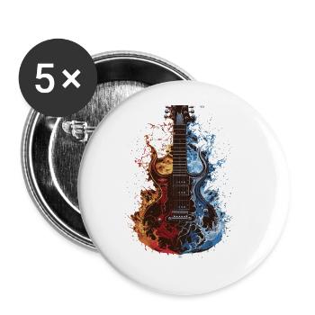 Gitarre - Buttons groß 56 mm (5er Pack) - Weiß - Vorne