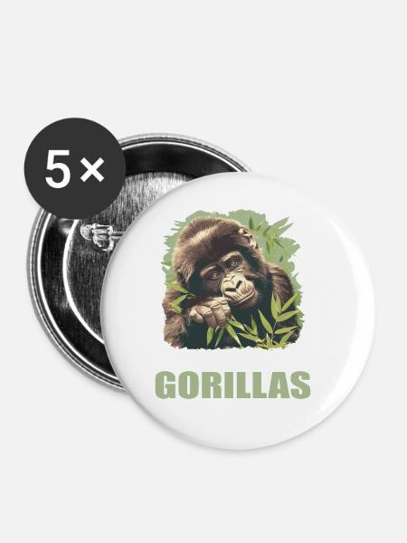 Gorillas Gorilla - Buttons groß 56 mm (5er Pack) - Weiß