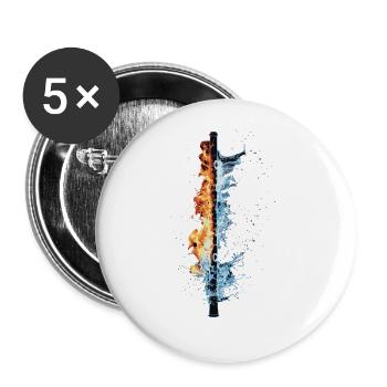 Querflöte - Buttons groß 56 mm (5er Pack) - Weiß - Vorne