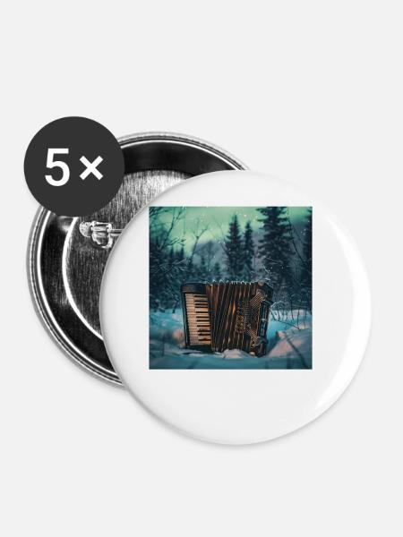 Akkordeon - Buttons groß 56 mm (5er Pack) - Weiß