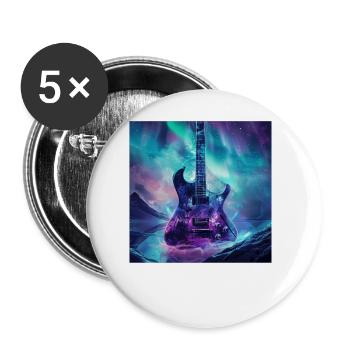 Gitarre - Buttons groß 56 mm (5er Pack) - Weiß - Vorne