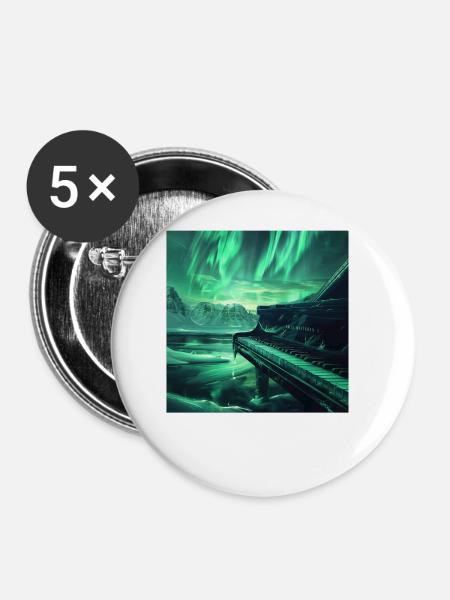 Klavier - Buttons groß 56 mm (5er Pack) - Weiß