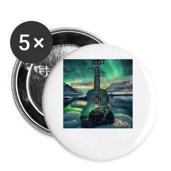 Ukulele - Buttons groß 56 mm (5er Pack) - Weiß - Vorne